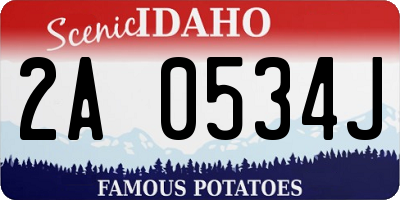 ID license plate 2A0534J