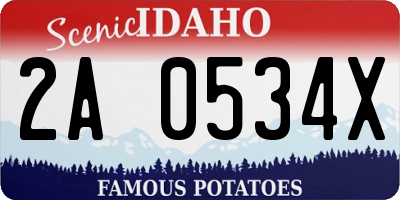 ID license plate 2A0534X