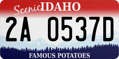ID license plate 2A0537D