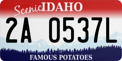 ID license plate 2A0537L