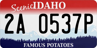 ID license plate 2A0537P