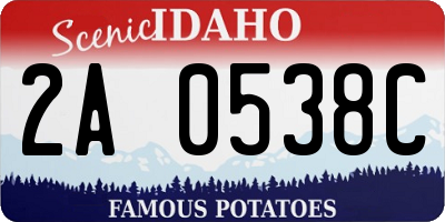 ID license plate 2A0538C