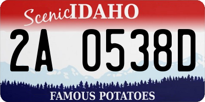ID license plate 2A0538D