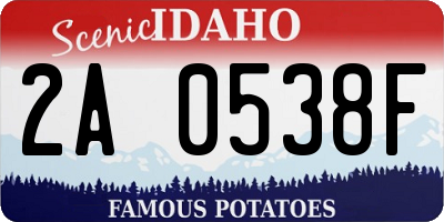 ID license plate 2A0538F