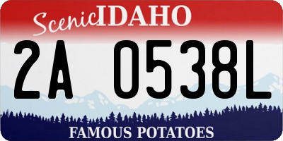ID license plate 2A0538L