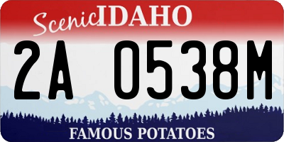 ID license plate 2A0538M
