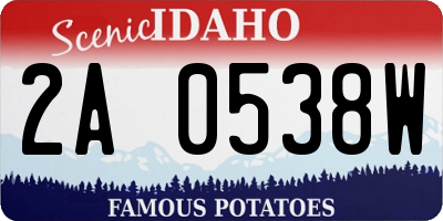 ID license plate 2A0538W