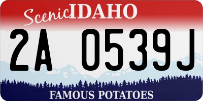 ID license plate 2A0539J