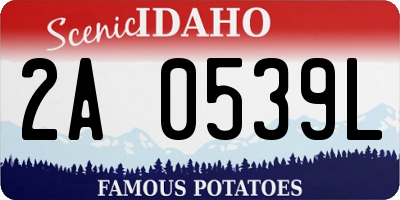 ID license plate 2A0539L