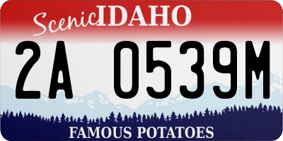 ID license plate 2A0539M