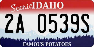 ID license plate 2A0539S