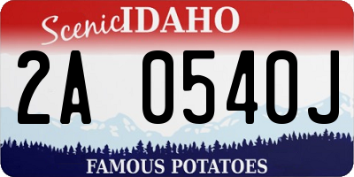 ID license plate 2A0540J