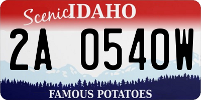 ID license plate 2A0540W