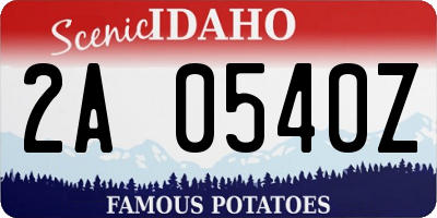 ID license plate 2A0540Z