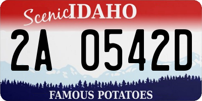 ID license plate 2A0542D