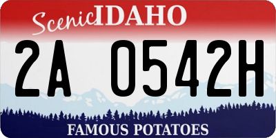 ID license plate 2A0542H