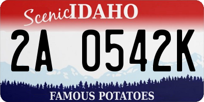 ID license plate 2A0542K