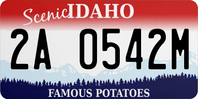 ID license plate 2A0542M