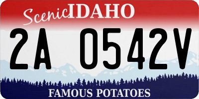 ID license plate 2A0542V