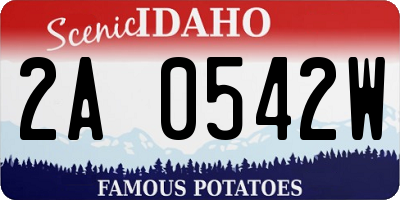 ID license plate 2A0542W