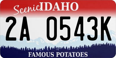 ID license plate 2A0543K