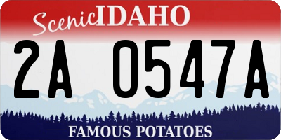 ID license plate 2A0547A