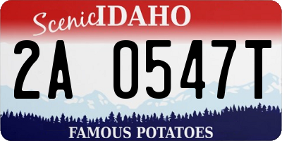ID license plate 2A0547T