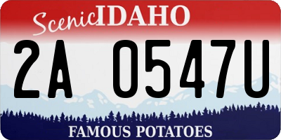 ID license plate 2A0547U