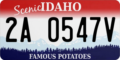 ID license plate 2A0547V