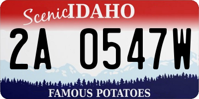 ID license plate 2A0547W
