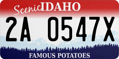 ID license plate 2A0547X