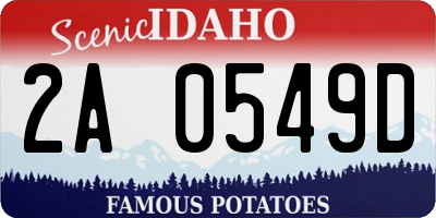 ID license plate 2A0549D
