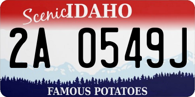 ID license plate 2A0549J