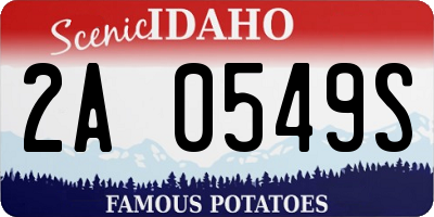 ID license plate 2A0549S