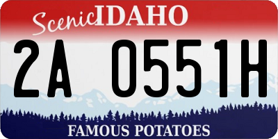 ID license plate 2A0551H