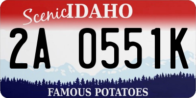 ID license plate 2A0551K
