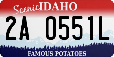 ID license plate 2A0551L