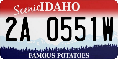 ID license plate 2A0551W