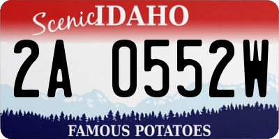 ID license plate 2A0552W