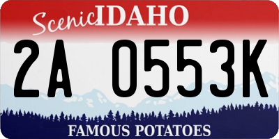 ID license plate 2A0553K