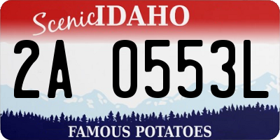 ID license plate 2A0553L