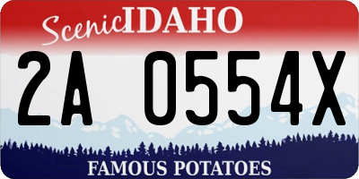 ID license plate 2A0554X