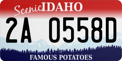ID license plate 2A0558D
