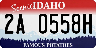 ID license plate 2A0558H