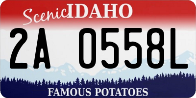ID license plate 2A0558L