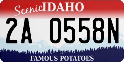 ID license plate 2A0558N