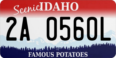 ID license plate 2A0560L
