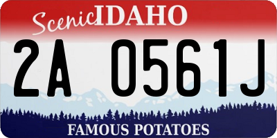ID license plate 2A0561J