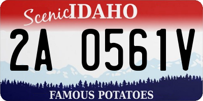 ID license plate 2A0561V