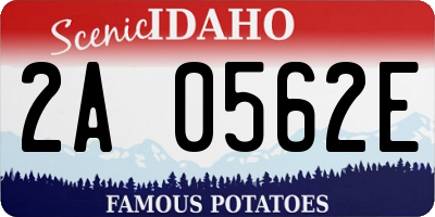 ID license plate 2A0562E
